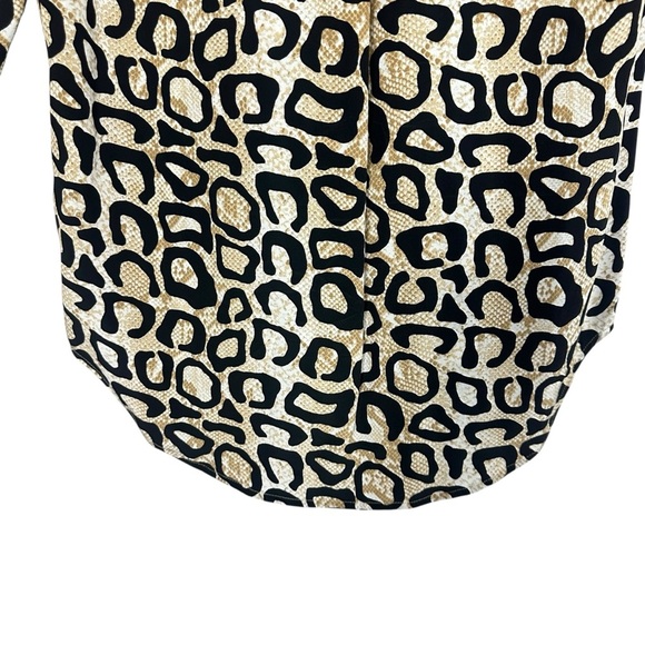 Equipment Femme Silk Button Down Tunic Blouse Leopard Print Shirt Size Medium - Picture 6 of 11